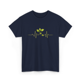 Plant Heartbeat Botany Gardener T-Shirt - Navy