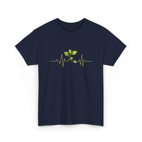 Plant Heartbeat Botany Gardener T-Shirt - Navy