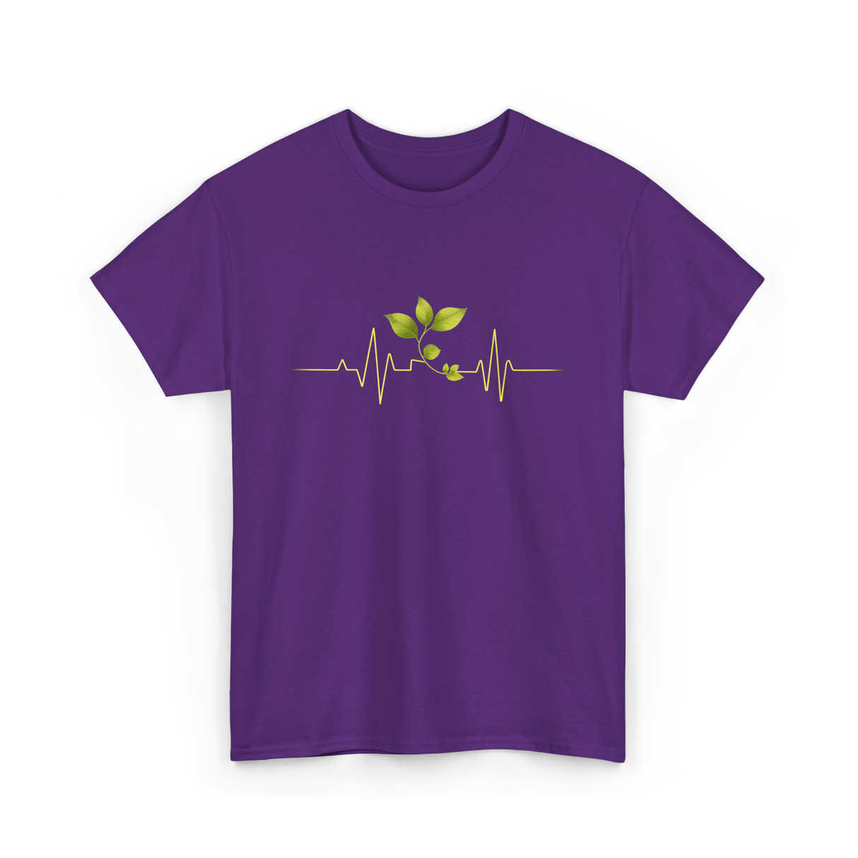 Plant Heartbeat Botany Gardener T-Shirt - Purple