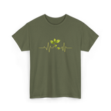 Plant Heartbeat Botany Gardener T-Shirt - Military Green