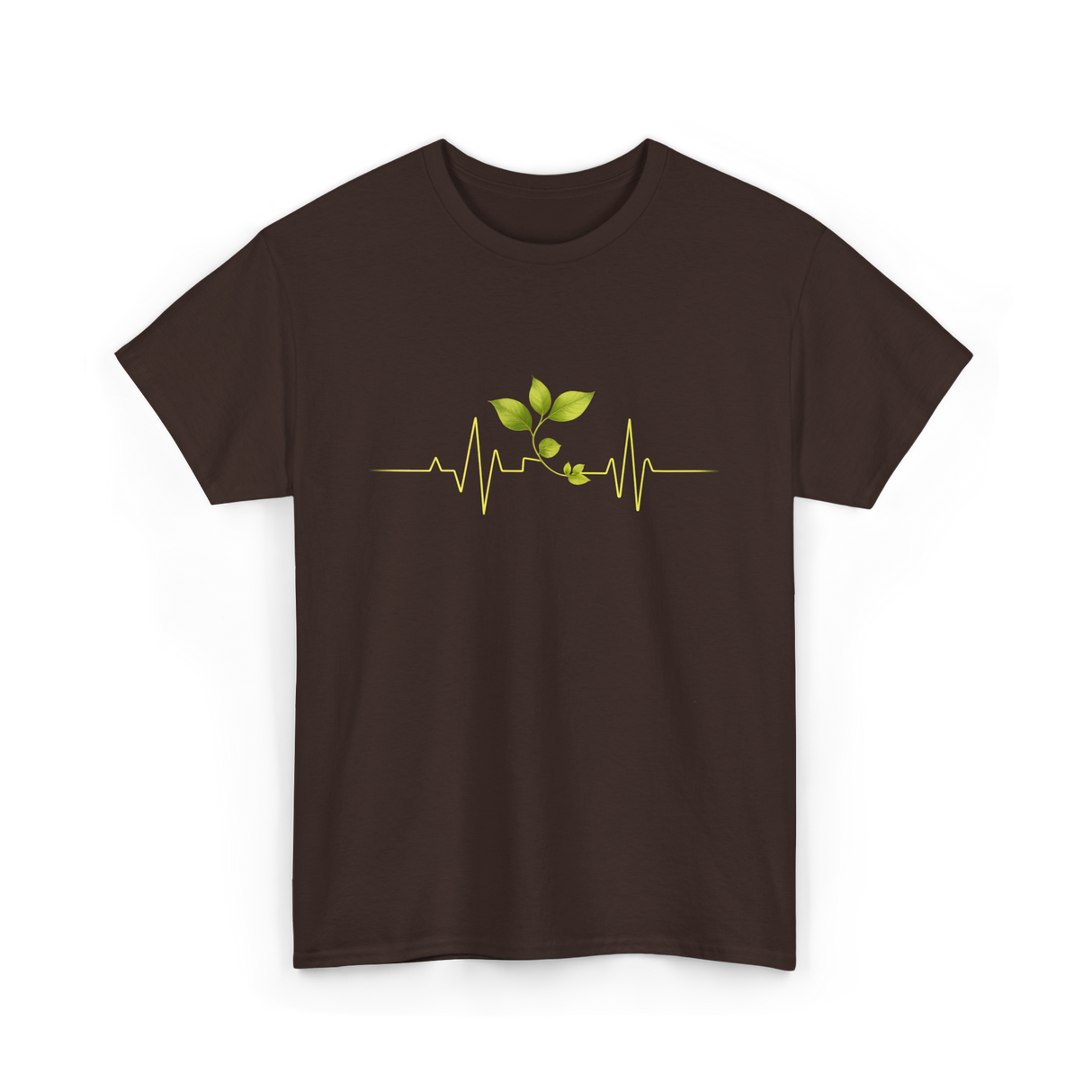 Plant Heartbeat Botany Gardener T-Shirt - Dark Chocolate