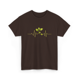 Plant Heartbeat Botany Gardener T-Shirt - Dark Chocolate