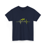 Plant Heartbeat Botany Gardener T-Shirt - Navy