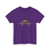 Plant Heartbeat Botany Gardener T-Shirt - Purple