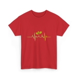 Plant Heartbeat Botany Gardener T-Shirt - Red