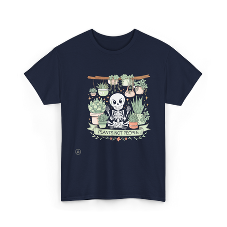 Plants Not People Skeleton Plants T-Shirt - Navy