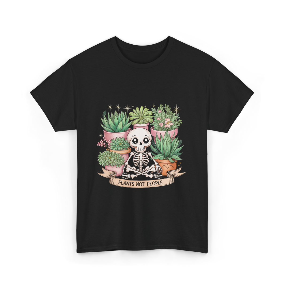 Plants Not People Skeleton T-Shirt - Black