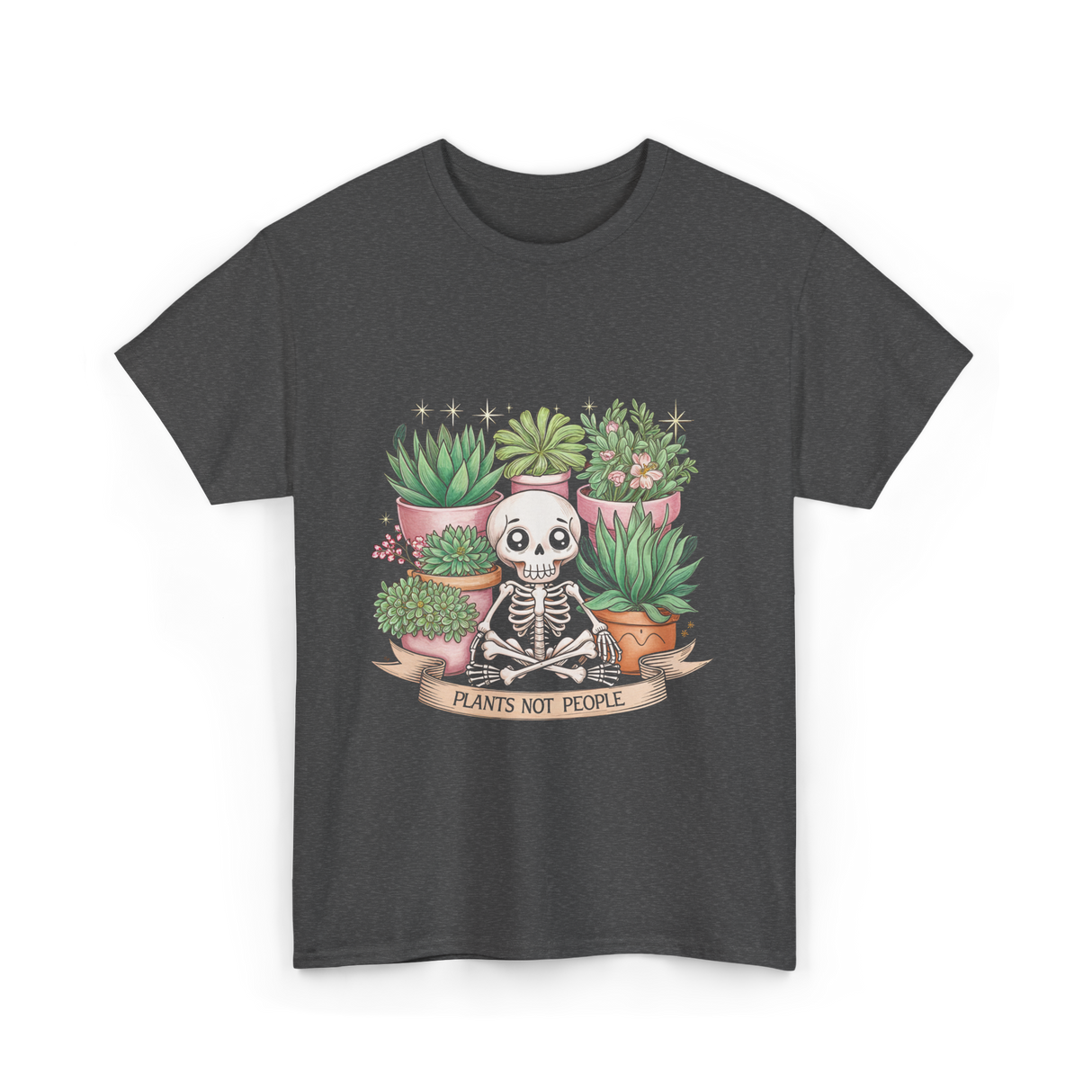 Plants Not People Skeleton T-Shirt - Dark Heather