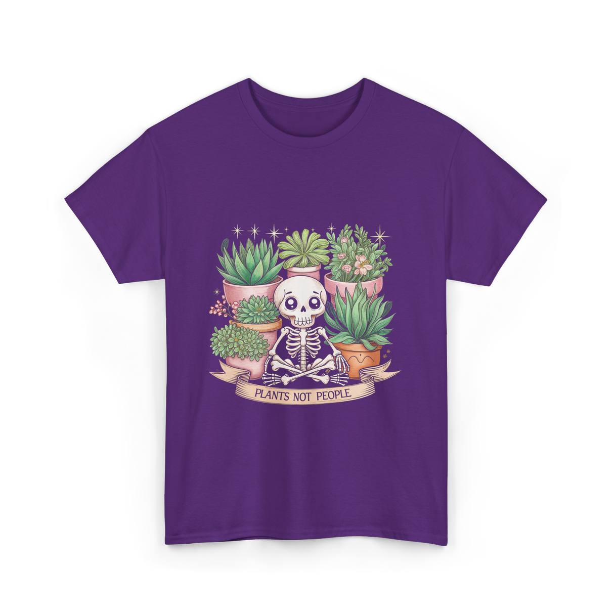 Plants Not People Skeleton T-Shirt - Purple