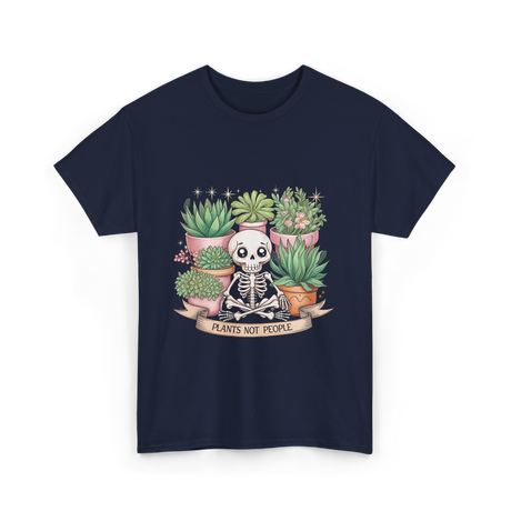 Plants Not People Skeleton T-Shirt - Navy