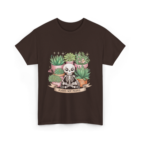 Plants Not People Skeleton T-Shirt - Dark Chocolate