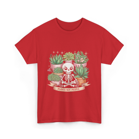 Plants Not People Skeleton T-Shirt - Red