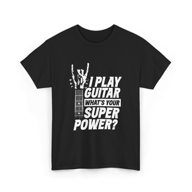 Play Guitar Superpower Guitarist T-Shirt - Black