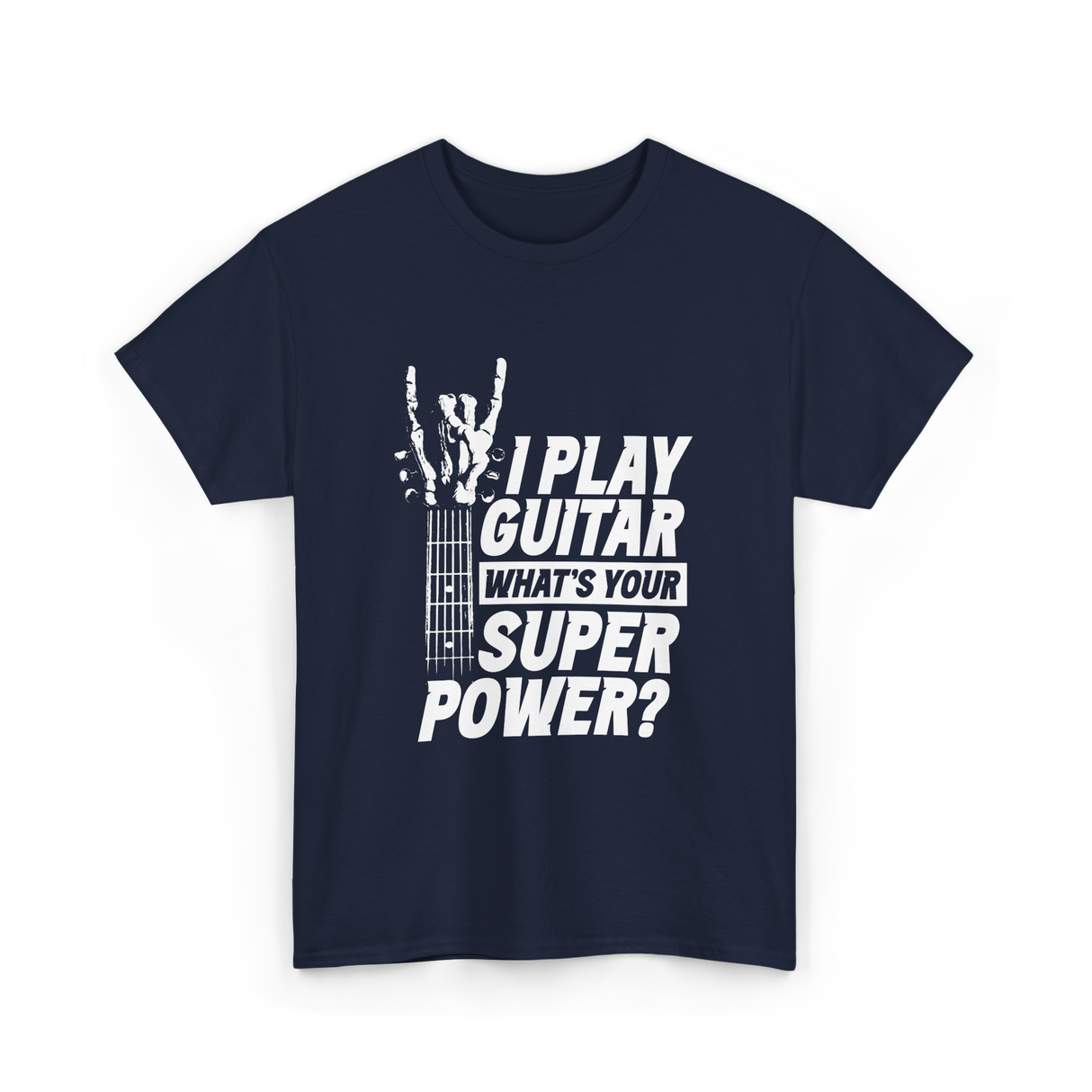 Play Guitar Superpower Guitarist T-Shirt - Navy