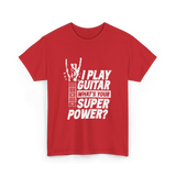 Play Guitar Superpower Guitarist T-Shirt - Red