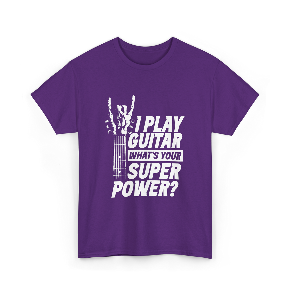 Play Guitar Superpower Guitarist T-Shirt - Purple