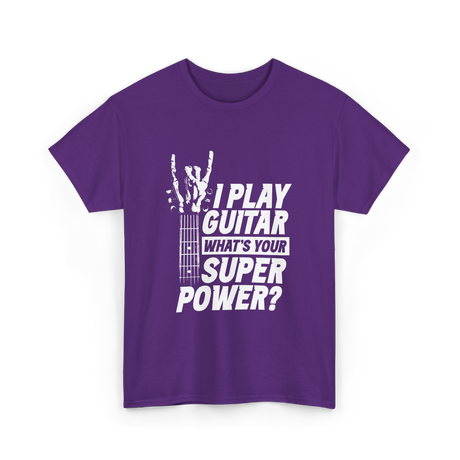 Play Guitar Superpower Guitarist T-Shirt - Purple