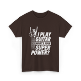 Play Guitar Superpower Guitarist T-Shirt - Dark Chocolate