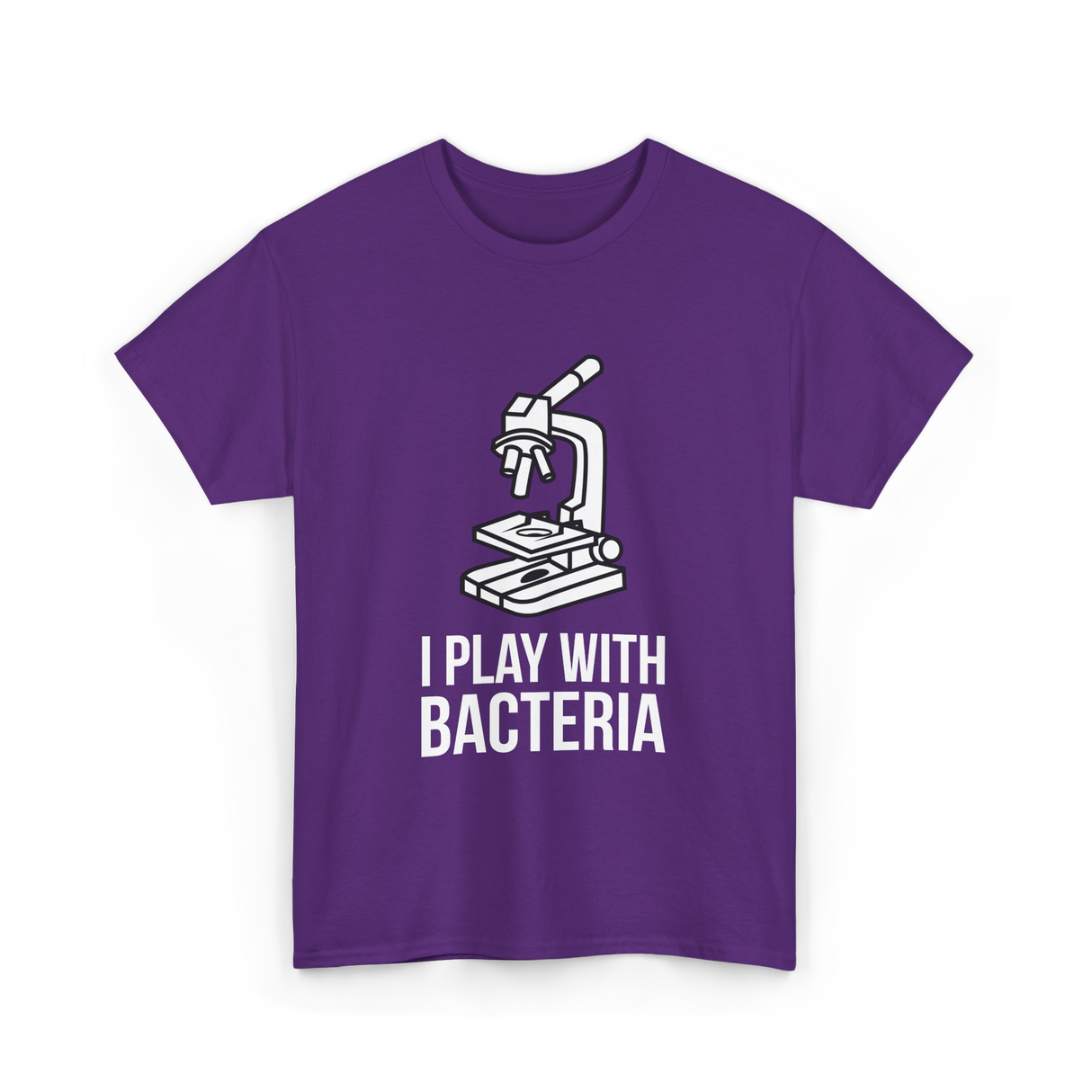 Play With Bacteria Microscope Science T-Shirt - Purple