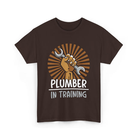 Plumber In Training Plumbing T-Shirt - Dark Chocolate