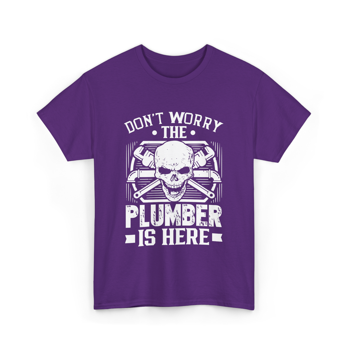 Plumber Is Here Plumbing T-Shirt - Purple