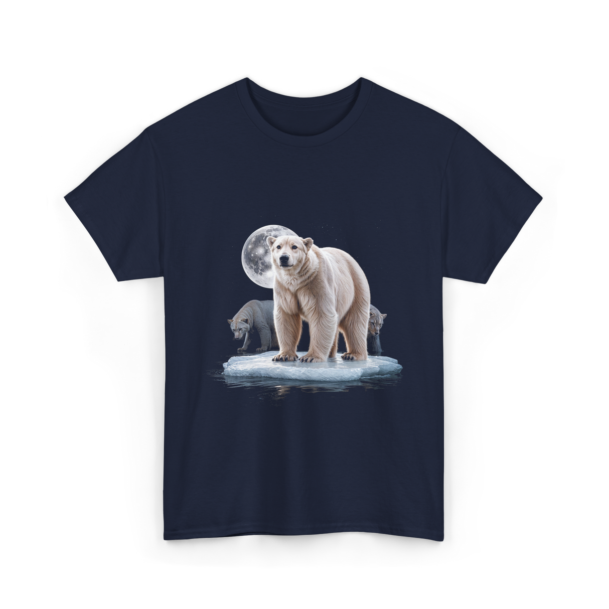 Polar Bears Wildlife Animal Lover T-Shirt - Navy