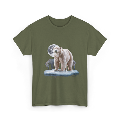 Polar Bears Wildlife Animal Lover T-Shirt - Military Green