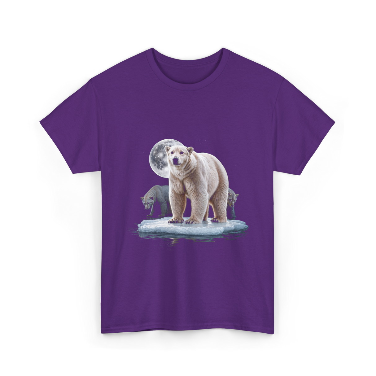 Polar Bears Wildlife Animal Lover T-Shirt - Purple