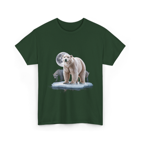 Polar Bears Wildlife Animal Lover T-Shirt - Forest Green