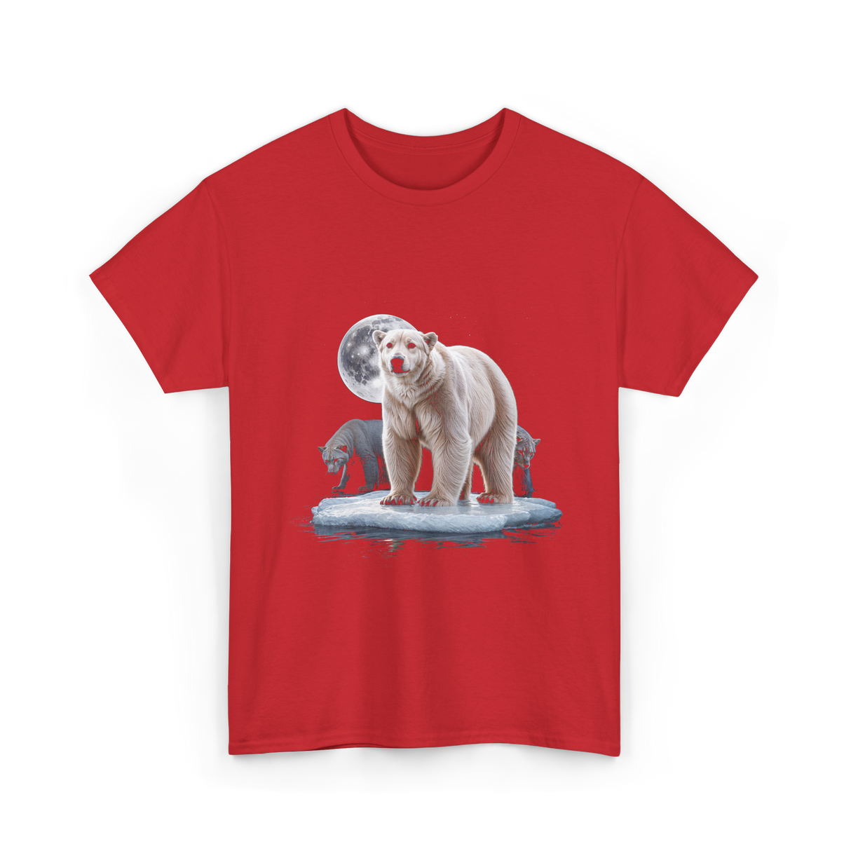 Polar Bears Wildlife Animal Lover T-Shirt - Red