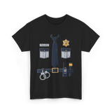 Police Badge Costume Police Gear T-Shirt - Black