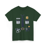 Police Badge Costume Police Gear T-Shirt - Forest Green