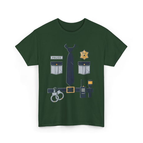 Police Badge Costume Police Gear T-Shirt - Forest Green