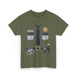 Police Badge Costume Police Gear T-Shirt - Military Green