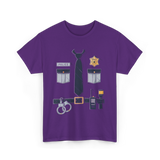 Police Badge Costume Police Gear T-Shirt - Purple