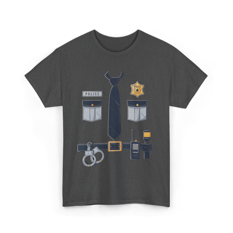 Police Badge Costume Police Gear T-Shirt - Dark Heather