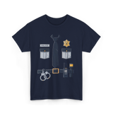 Police Badge Costume Police Gear T-Shirt - Navy