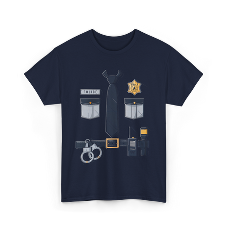 Police Badge Costume Police Gear T-Shirt - Navy