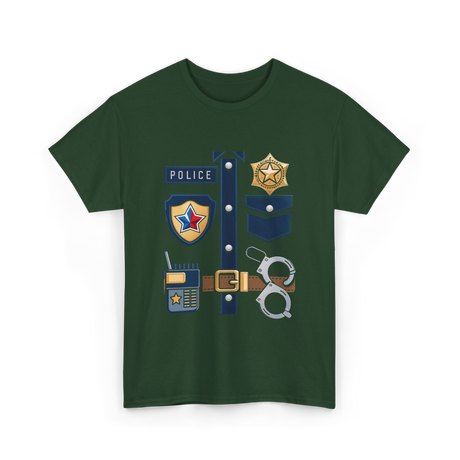 Police Badge Police Law Enforcement T-Shirt - Forest Green