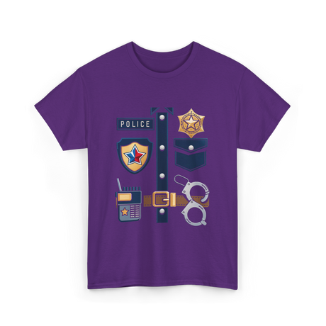 Police Badge Police Law Enforcement T-Shirt - Purple