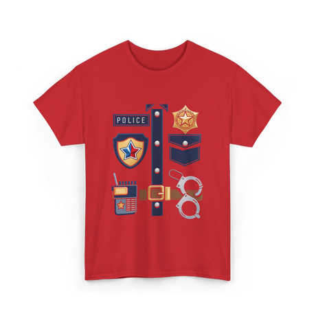 Police Badge Police Law Enforcement T-Shirt - Red