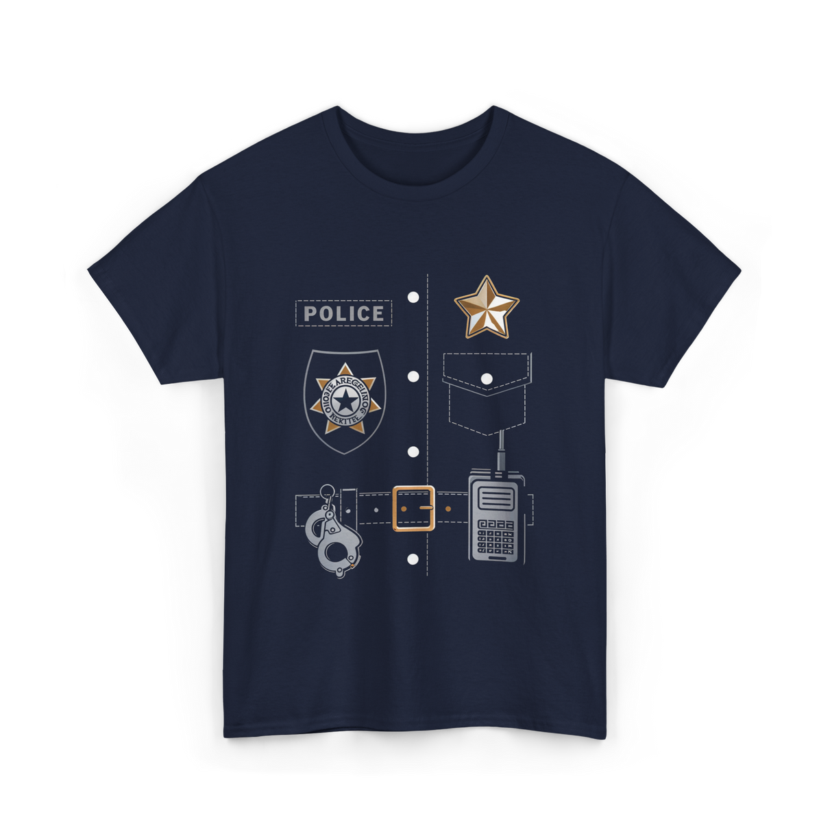 Police Badge Police Officer Law Enforcement T-Shirt - Navy