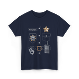 Police Badge Police Officer Law Enforcement T-Shirt - Navy