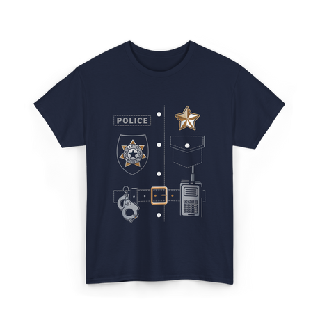 Police Badge Police Officer Law Enforcement T-Shirt - Navy