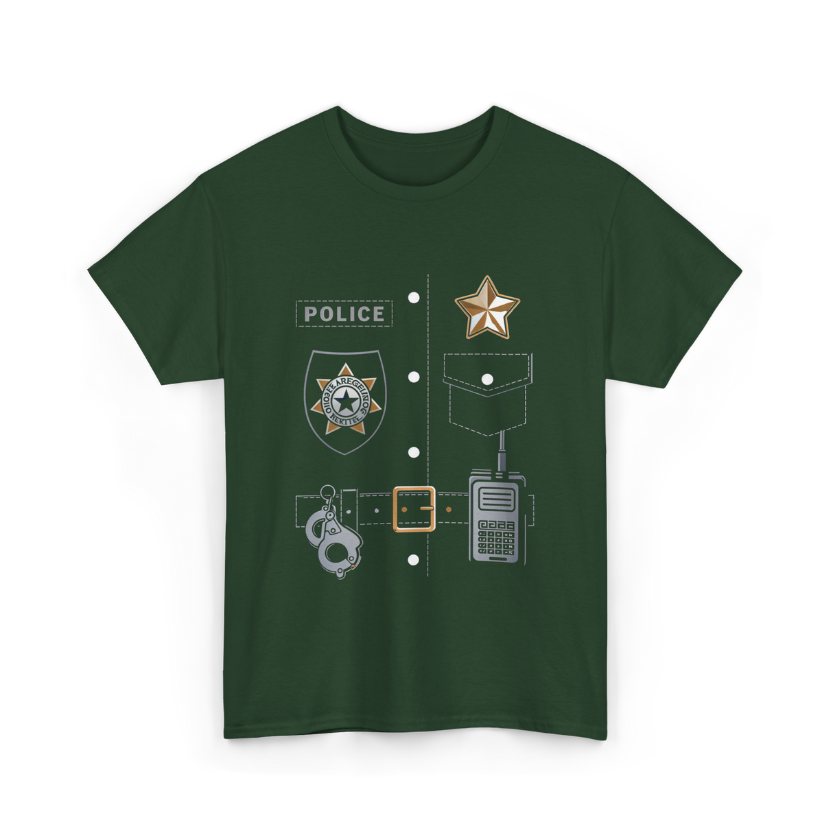 Police Badge Police Officer Law Enforcement T-Shirt - Forest Green