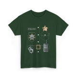 Police Badge Police Officer Law Enforcement T-Shirt - Forest Green