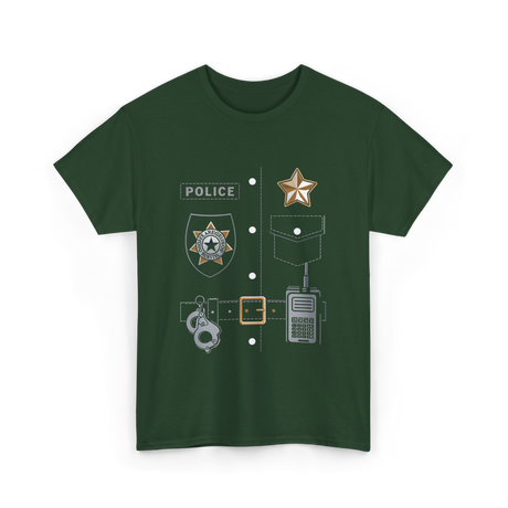 Police Badge Police Officer Law Enforcement T-Shirt - Forest Green