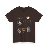 Police Badge Police Officer Law Enforcement T-Shirt - Dark Chocolate