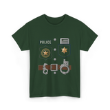 Police Badge Police Officer T-Shirt - Forest Green