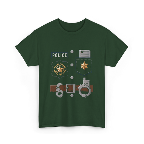 Police Badge Police Officer T-Shirt - Forest Green